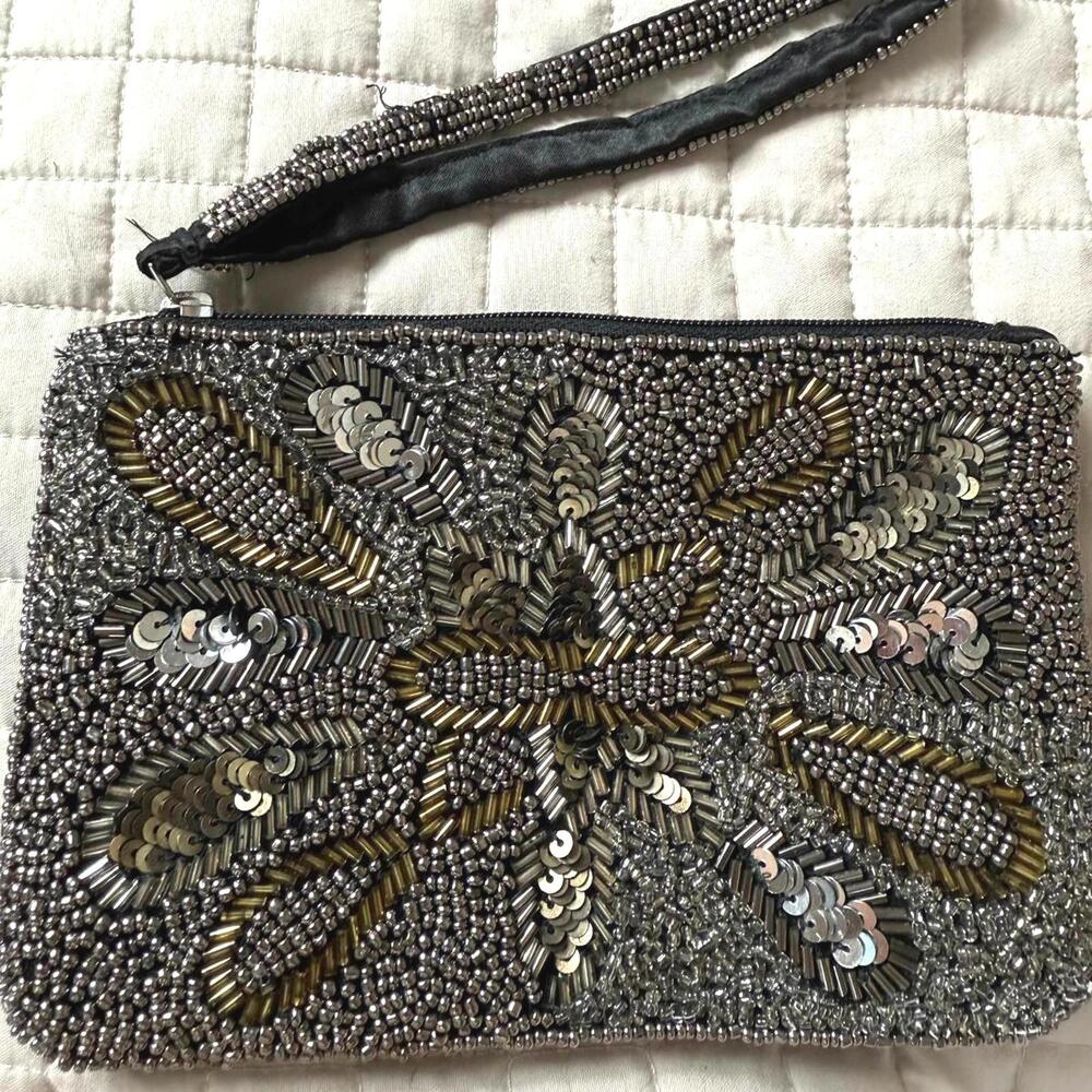 Charming Charlie‎ Beaded Clutch Bag wristlet